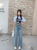 【牛仔系】品质-2025春小个子新款显高搭配直筒阔腿牛仔裤88502 -喜出 商品缩略图4