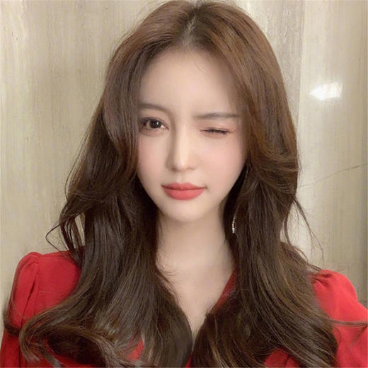 bjzm5032-dz-6 EASIHAIR 假发女长发长卷发八字刘海中分假发真人发丝自然网红大波浪全头套 商品图2