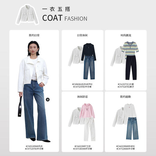 【商场同款】CNJ5380 “风尚牛仔衣” 白色清新、轻盈，斜纹牛仔棉，吸汗透气 白色牛仔外套 商品图7