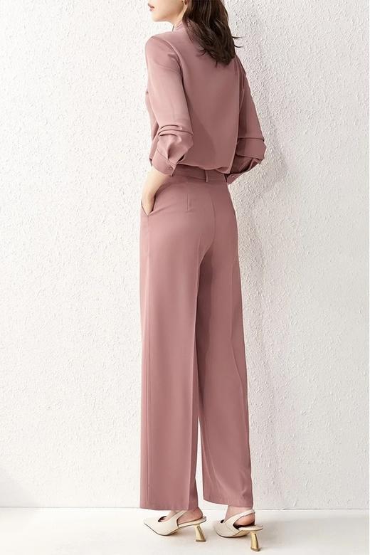 SENTUBILA尚都比拉 气质飘带领衬衫直筒裤套装 15753 商品图3