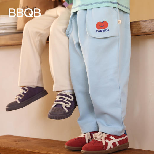 minizone-BBQB儿童裤子春装新品男童裤子纯色运动裤女童休闲裤宝宝长裤童装JB5112 商品图8