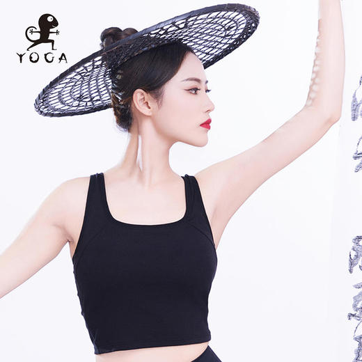 【现货秒发】壁虎瑜伽【2502SY320黑色墨染江山】美背亲肤两件套（一体式胸垫） 商品图3