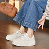 西遇厚底小白鞋女新款魔术贴百搭大头面包鞋白色增高板鞋V0356365 商品缩略图1