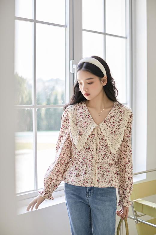 L.Fleuri 蕾丝翻领碎花上衣 15556 商品图4