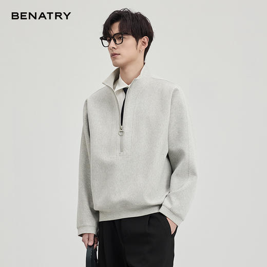 贝纳川春季立领套头半拉链式卫衣ECF124106118 商品图1