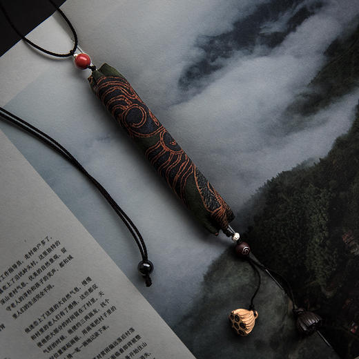 香云纱艾草香囊（5款可选） 传统挂饰端午香囊真丝+艾草非遗工艺手作车挂车饰礼盒装 商品图8