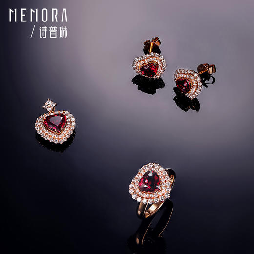 时光宠耀红宝石吊坠 18k金钻石围镶爱心红宝挂坠MEMORA诗普琳RP205801 商品图1