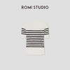 ROMI STUDIO“法式优雅”绵羊毛混纺条纹短袖套头毛衫 RWCRS01618 商品缩略图1