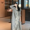 顺丰包邮洛诗琳35155复古英伦风长款慵懒格纹风衣女6044 商品缩略图1