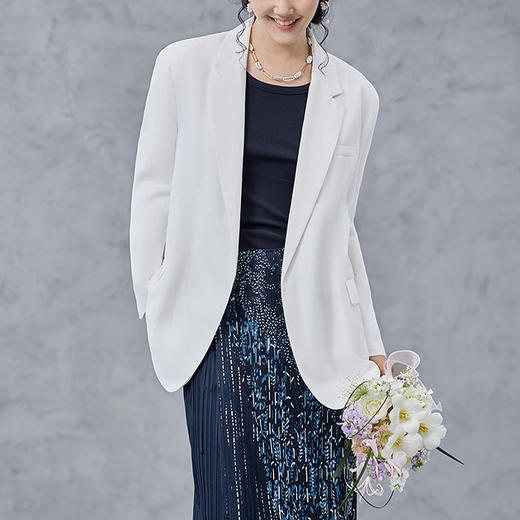 【林栖设计小店】亚麻小西装时尚简约百搭宽松显瘦2025春夏新品外套上衣女1952034 商品图5