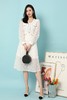 Le Malene V领白色蕾丝优雅连衣裙 15646 商品缩略图2