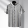 【100%棉】【DM】大依优型大码竖条纹短袖衬衫300斤休闲半袖衬衣夏季薄款男士特大码上衣纯棉 商品缩略图0