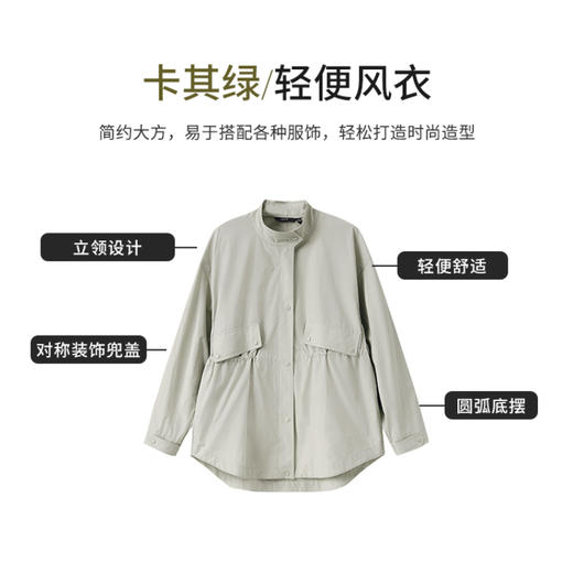 【商场同款】CNG5374 “轻便风衣”  卡其绿 一手长风衣 商品图12
