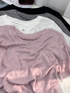 夏季【天丝短袖t恤女】轻薄柔软莱赛尔 宽松小个子短 款温柔纯色蝴蝶上衣 