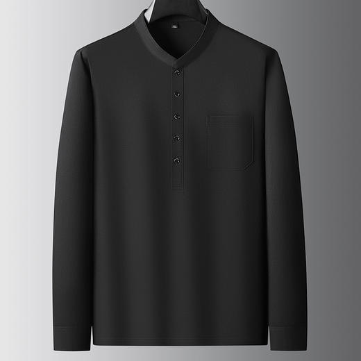 【牛津麻料】【DDA】大依优型大码长袖衫休闲立领棉质衬衣服男士加肥加大码简约胖子春款 商品图5