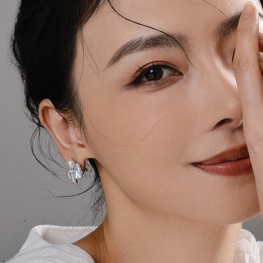 Manreya玛芮雅“春见悠然”淡水珍珠耳夹耳钉无耳洞耳夹 商品图1