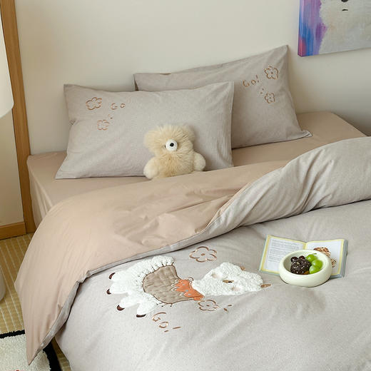 【品牌直发】加倍生活  纯棉色织贴布绣四件套 商品图3