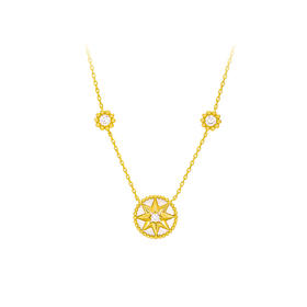 GAONAS 时尚复古设计八芒星设计金色项链11009XGO