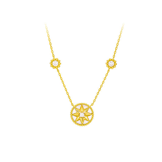 GAONAS 时尚复古设计八芒星设计金色项链11009XGO 商品图0