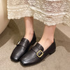 雀说 头层牛皮方头乐福鞋女25707 商品缩略图1