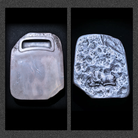 伦少国「宁静」端砚·斧柯东（沙浦石） 纯手工原石雕刻砚台