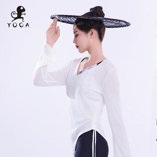 【现货秒发】壁虎瑜伽【2502SY330】桃心领瑜伽长袖罩衫 商品图6