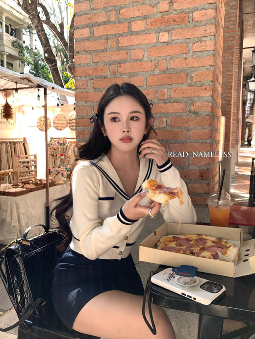 Read Nameless /海军风羊毛金扣上衣+藏青色韩版裙裤 2025/2/27 商品图12