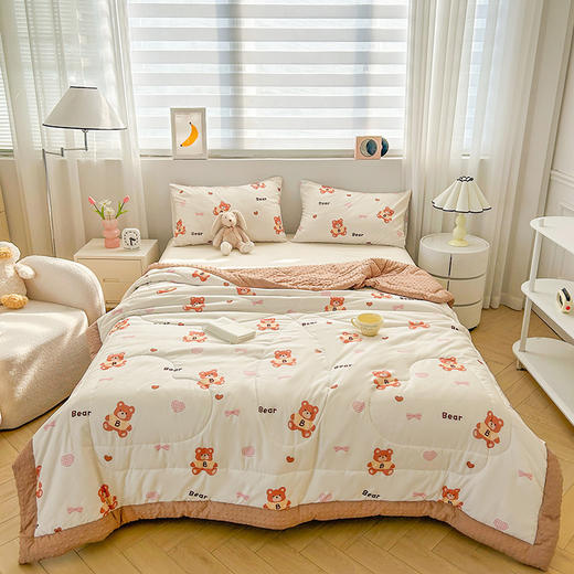 【A类母婴级水洗棉夏凉被】双层纱豆豆被 大豆空调被 单双人夏被礼品被 商品图8