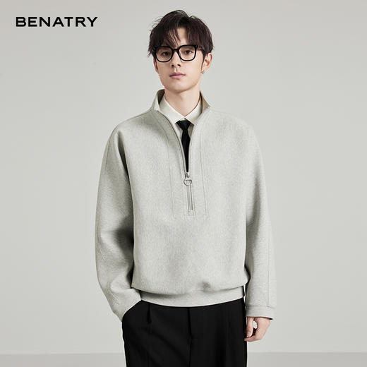 贝纳川春季立领套头半拉链式卫衣ECF124106118 商品图2