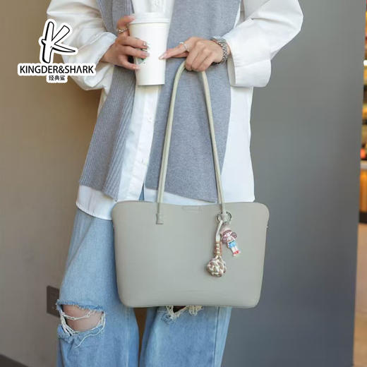 经典鲨2025年新款百搭纯色大容量手提包单肩包女KGB53-51811931 商品图2