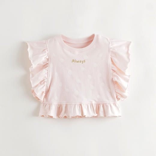 [凉感透气]马克珍妮女童飞袖圆领短袖儿童T恤上衣2025夏装新款550525 商品图2