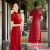 GX民族风长款改良奥黛旗袍裙2025春新款复古国风大码奥黛 商品缩略图3