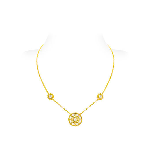 GAONAS 时尚复古设计八芒星设计金色项链11009XGO 商品图1