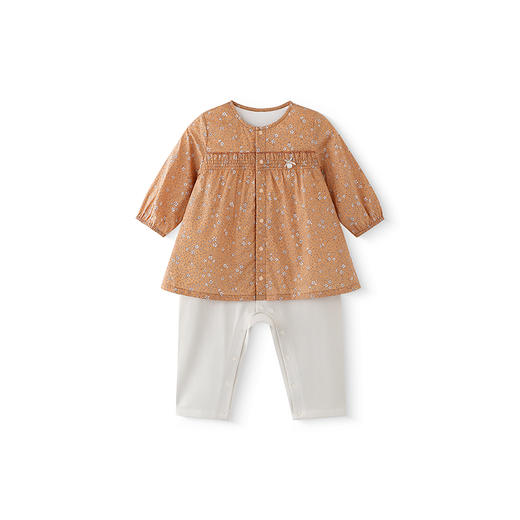 【商场同款】英氏婴儿衣服夏季透气女宝假两件哈衣新生儿连体衣 商品图4