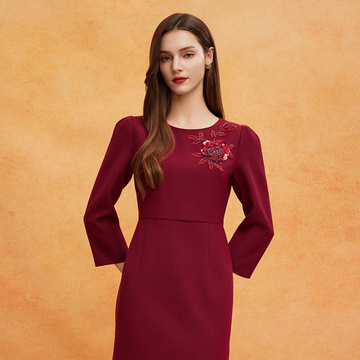 QE821斯尔丽2025春季新款宴会年轻喜妈妈高定打造高雅礼服鱼尾连衣裙 商品图4