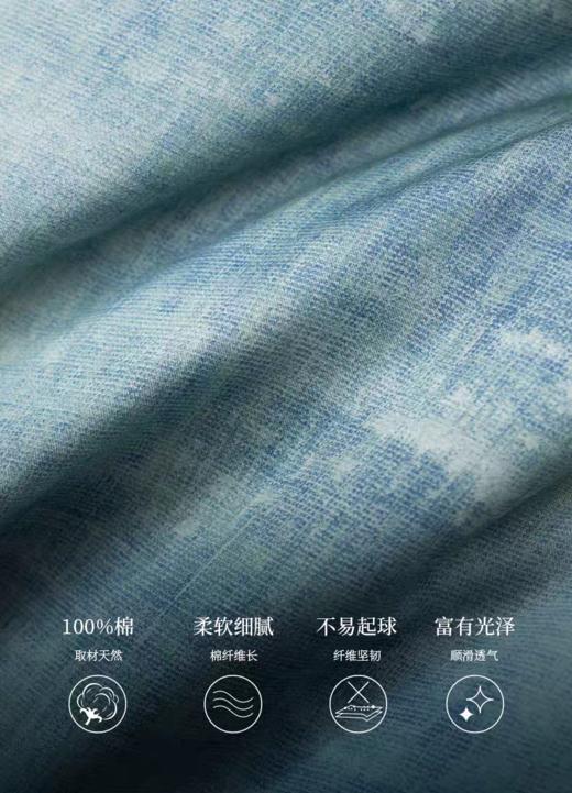 whinny/惠谊  新中式简约现代全棉长绒棉数码印花四件套 湖颂丹青 商品图3