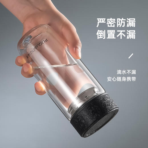 富光双层鹅蛋杯车载办公玻璃杯简约大容量水杯 商品图3