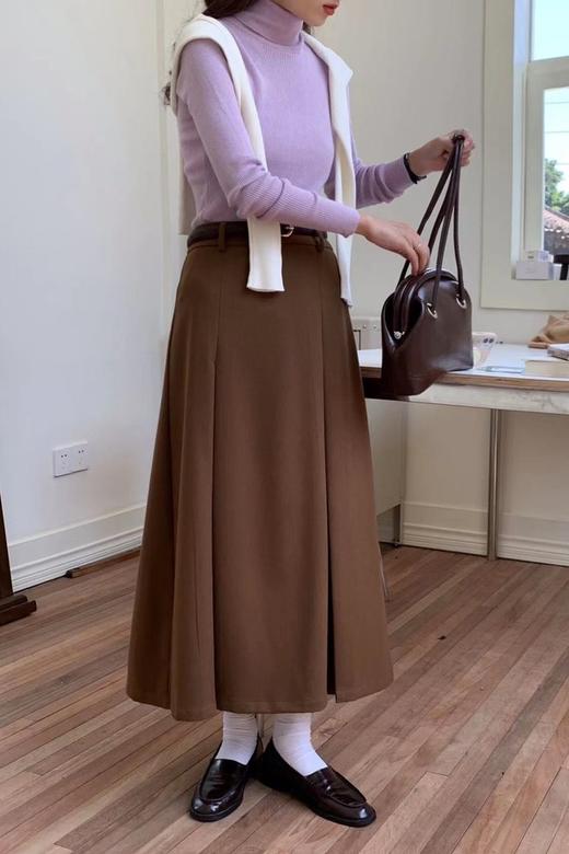 Stay2Weeks 韩版复古棕色高腰显瘦百搭半裙 17644 商品图1