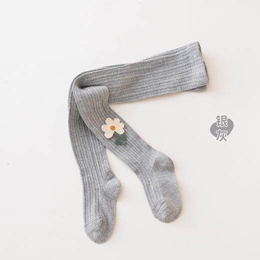 【儿童花朵连裤袜，弹力满满，活动自如】裤袜女童打底裤春秋款 儿童裤袜a类 纯色田园花朵 大弹力宝宝连裤袜-QQ 商品图8