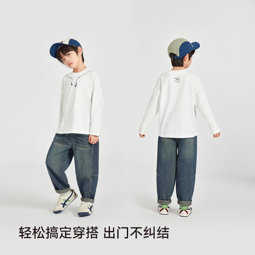 【团购价59.9】多多家男童牛仔裤春秋款2025新款儿童中大童裤子帅气宽松男孩长裤10364 商品图1