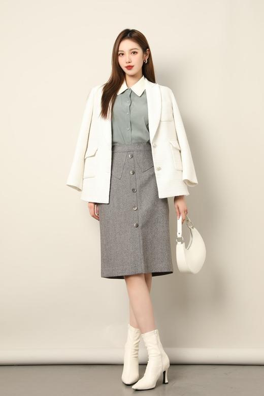 ESTELLICA 温柔知性优雅拼色长袖衬衫 17723 商品图3