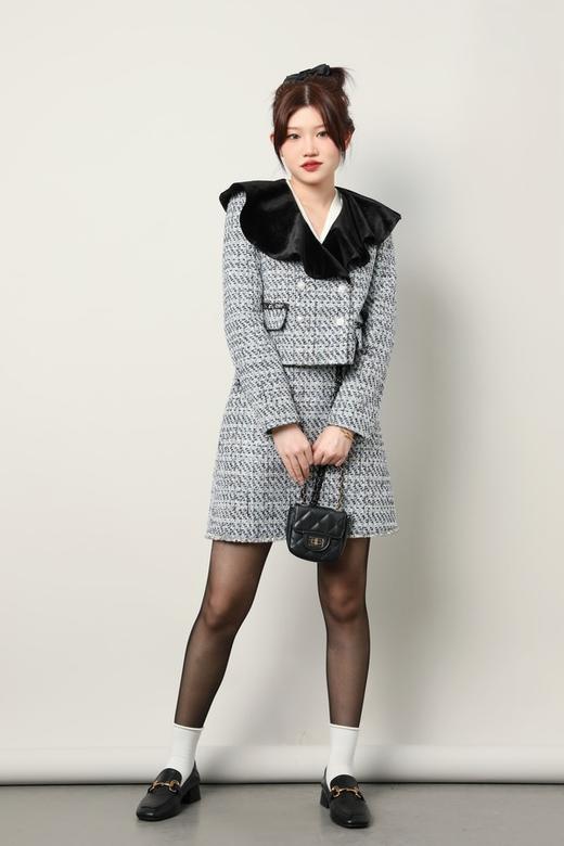 amadella 丝绒娃娃领小香风套装 17703 商品图0