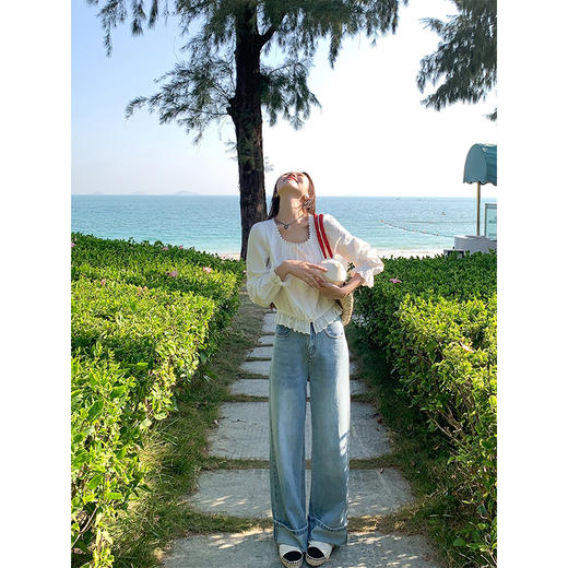 <曾小咸推荐>4.8现货秒杀！微信超特价！珍珠扣蕾丝花边衬衫 日常149.99 立减60 秒杀89.99！ 商品图4