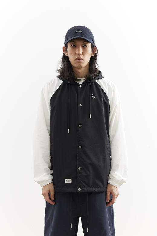 吃茶去chichaqu25宽松拼色带帽插肩教练夹克休闲街头户外运动百搭 商品图0