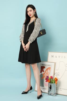 Le Malene 经典气质款假两件拼接式连衣裙 15643