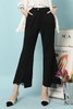 Le Malene 黑色休闲百搭微喇长裤 15645 商品缩略图0