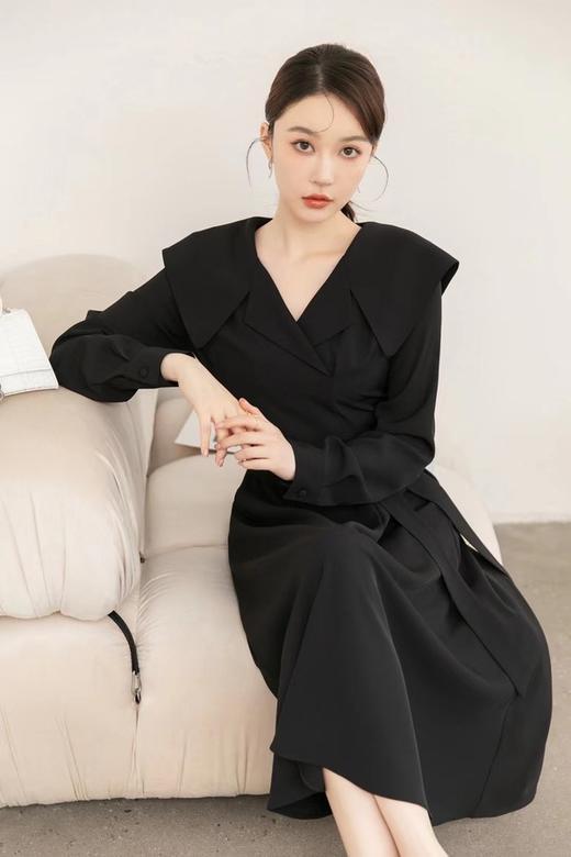 amadella 黑色娃娃领收腰连衣裙 15550 商品图3