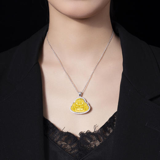 GAONAS 金色时尚光面佛公设计金色项链10372XGO 商品图3