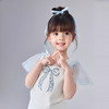 笛莎Deesha 童装女童T恤2025夏新款女童芭蕾风蕾丝蝴蝶结圆领丅恤 商品缩略图3