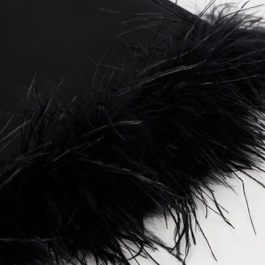 QE502斯尔丽25春季新款修身半裙可脱卸鸵鸟毛摇曳多姿不对称下摆半裙 商品图5